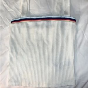 MOVING SALE - Rainbow trim ribbed tank crop